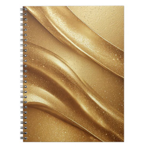 Abstracte gouden golven met glinsterende glitter notitieboek