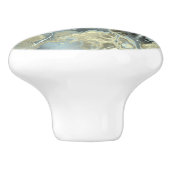 Abstracte Gouden & Grijze Marmeren Stenen Vloeisto Keramische Knop (Zijkant)