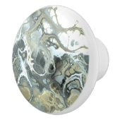 Abstracte Gouden & Grijze Marmeren Stenen Vloeisto Keramische Knop (Rechts)