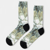 Abstracte Gouden & Grijze Marmeren Stenen Vloeisto Sokken (Links)