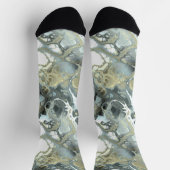 Abstracte Gouden & Grijze Marmeren Stenen Vloeisto Sokken (Top)