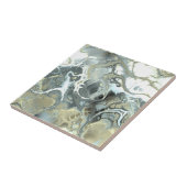 Abstracte Gouden & Grijze Marmeren Stenen Vloeisto Tegeltje (Zijkant)