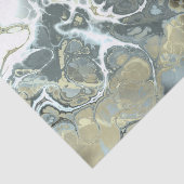 Abstracte Gouden & Grijze Marmeren Stenen Vloeisto Tissuepapier (Detail)
