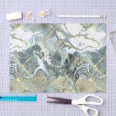 Abstracte Gouden & Grijze Marmeren Stenen Vloeisto Tissuepapier (Craft)