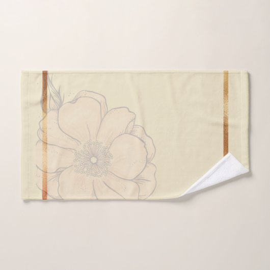 Abstracte gouden ivoren bloem bad handdoek (Handdoek)