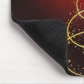 Abstracte Gouden Kerstboom op Glowing Red Muismat (Hoek)