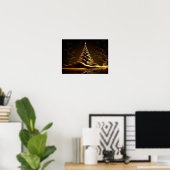 Abstracte gouden kerstboom poster (Thuiskantoor)