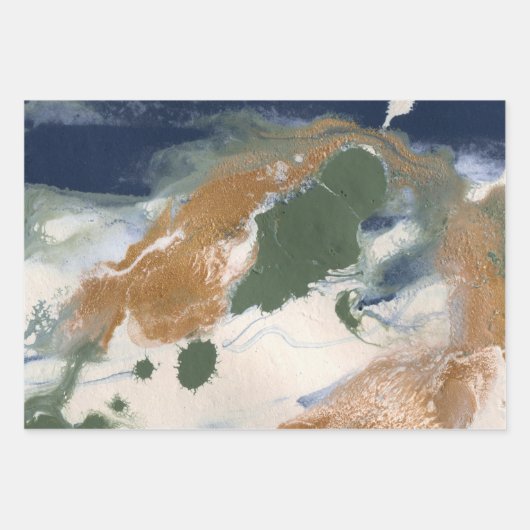 Abstracte gouden kerstwinter inpakpapier vel (Voorkant 3)