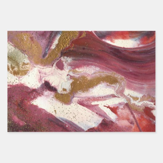 Abstracte gouden kerstwinter inpakpapier vel (Voorkant 2)