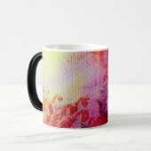 ABSTRACTE GOUDEN KRULLEN, rood roze paars geel Magische Mok (Voorkant links)