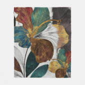 Abstracte gouden lijn bloemkunst met vette bloembl fleece deken (Voorkant)