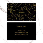 Abstracte gouden lijn patroonmonogram scriptnaam visitekaartje