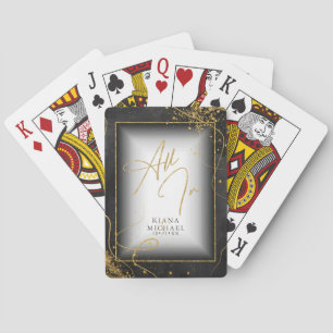 Abstracte gouden lijnen in Blk ID867 Pokerkaarten
