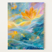Abstracte Gouden Lotus Drijvende Bloemen Planner (Achterkant)