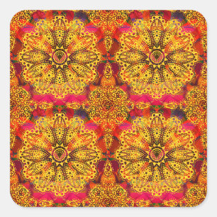 Abstracte Gouden Mandala Vierkante Sticker
