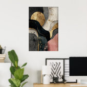 Abstracte gouden minimalistische print, Boho-print Poster (Thuiskantoor)