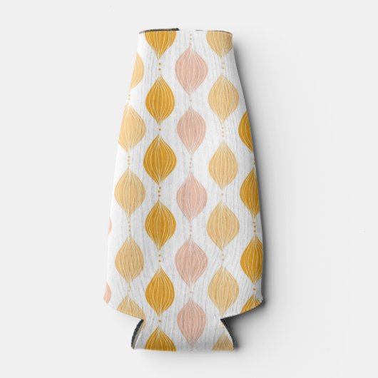 Abstracte gouden ogeenpatroonachtergrond flesjeskoeler (Voorkant)