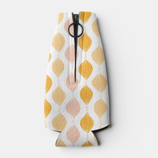 Abstracte gouden ogeenpatroonachtergrond flesjeskoeler (Achterkant)