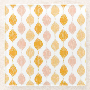 Abstracte gouden ogeenpatroonachtergrond glazen onderzetter