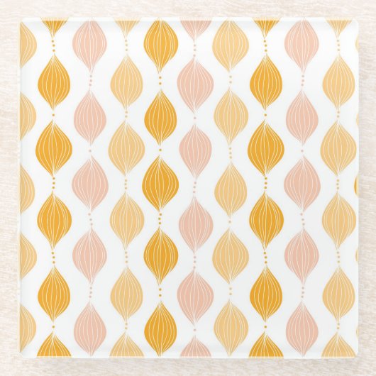 Abstracte gouden ogeenpatroonachtergrond glazen onderzetter (Voorkant)