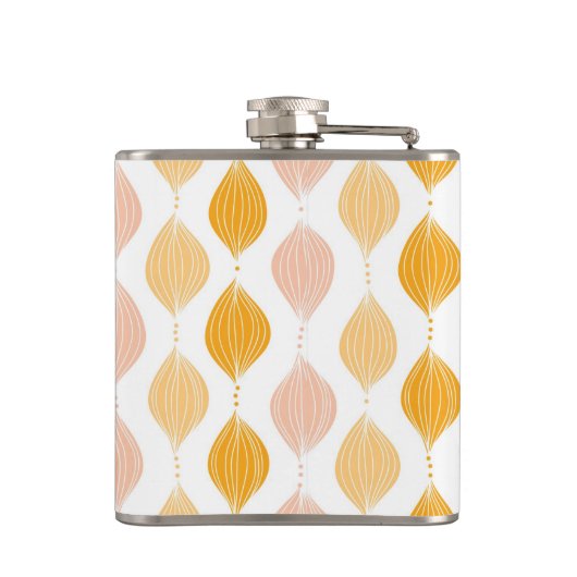 Abstracte gouden ogeenpatroonachtergrond heupfles (Achterkant)