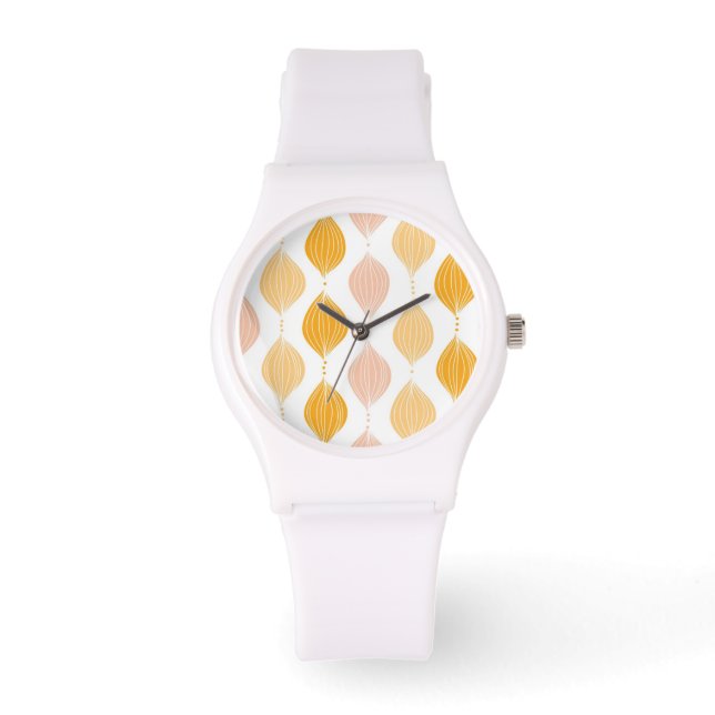 Abstracte gouden ogeenpatroonachtergrond horloge (Voorkant)