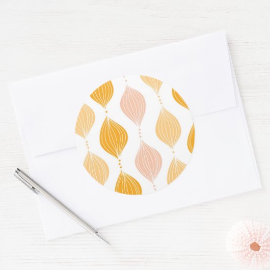 Abstracte gouden ogeenpatroonachtergrond ronde sticker (Envelop)