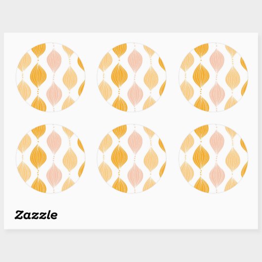 Abstracte gouden ogeenpatroonachtergrond ronde sticker (Vel)