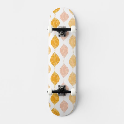Abstracte gouden ogeenpatroonachtergrond skateboard (Voorkant)