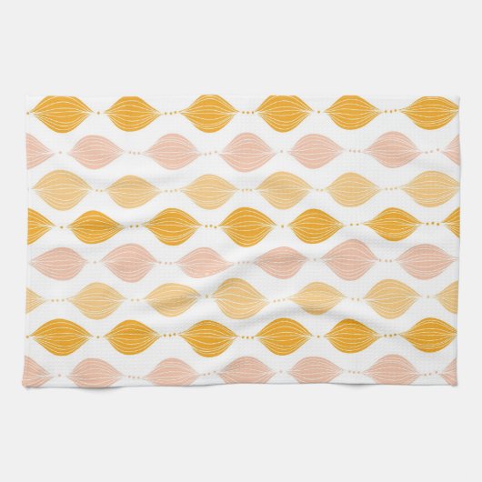 Abstracte gouden ogeenpatroonachtergrond theedoek (Horizontaal)