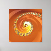 Abstracte gouden oranje verloop spiraal fractaal canvas afdruk (Voorkant)