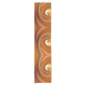 Abstracte gouden oranje verloop spiraal fractaal korte tafelloper (Voorkant)