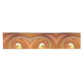 Abstracte gouden oranje verloop spiraal fractaal korte tafelloper (Horizontaal)