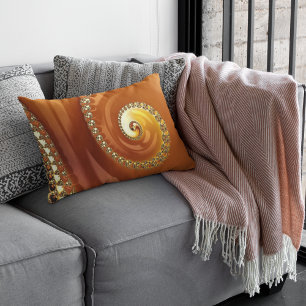 Abstracte gouden oranje verloop spiraal fractaal kussen