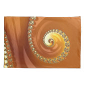 Abstracte gouden oranje verloop spiraal fractaal kussensloop (Achterkant)