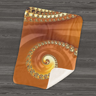 Abstracte gouden oranje verloop spiraal fractaal sherpa deken