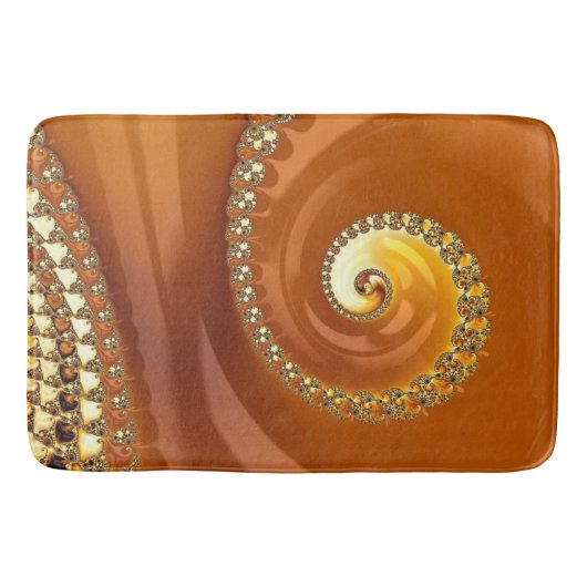 Abstracte gouden oranje verloop spiraal fractal badmat (Voorkant)