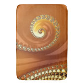 Abstracte gouden oranje verloop spiraal fractal badmat (Voorkant Verticaal)
