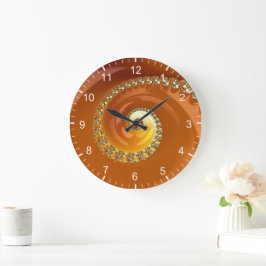 Abstracte gouden oranje verloop spiraal fractale g grote klok