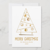 Abstracte Gouden Ornamenten Boom Vrolijk Kerstfees Feestdagenkaart (Voorkant)