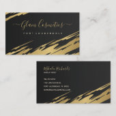 Abstracte gouden penseelstreek visitekaartje (Voorkant / Achterkant)