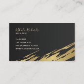 Abstracte gouden penseelstreek visitekaartje (Achterkant)