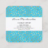 Abstracte gouden pols op babyblauw vierkante visitekaartje (Achterkant)