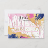 Abstracte Gouden Roze Chic Press op Nail Display K Bedankkaart (Voorkant)