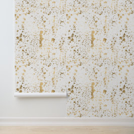 Abstracte gouden splatterstrepen behang