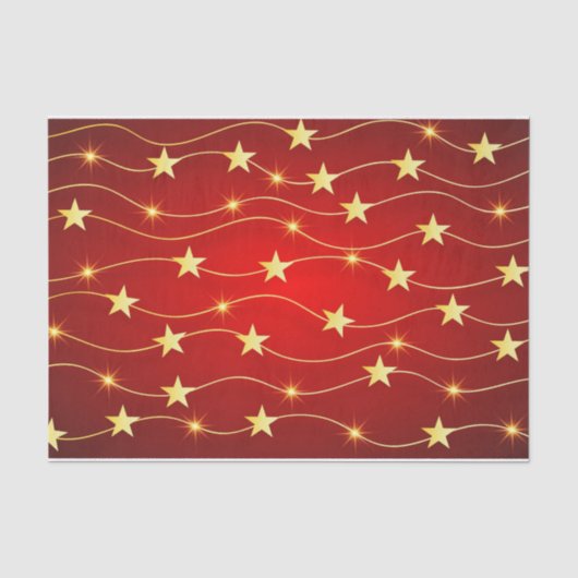 Abstracte gouden sterren kerstrood tissuepapier (Voorkant)