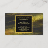 *~* Abstracte gouden stof en zwarte opwindende ban Visitekaartje (Achterkant)