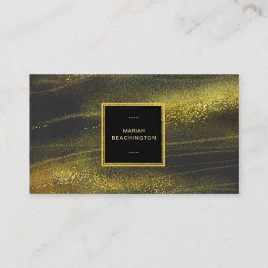 *~* Abstracte gouden stof en zwarte opwindende ban Visitekaartje (Voorkant)