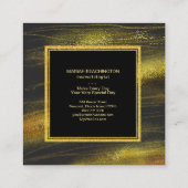 ** Abstracte gouden stof en zwarte opwindende band Vierkante Visitekaartje (Achterkant)