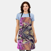 Abstracte gouden touwen & zwart en roze stropdas k schort (Gedragen)